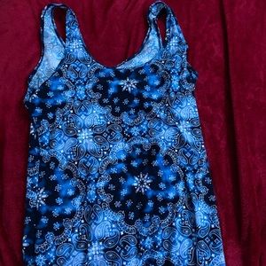 Blue bandana tank top